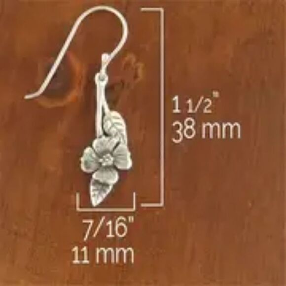 New - Copper Flower with Silver Leaf Hanging Hook Earrings - Picture 6 of 6